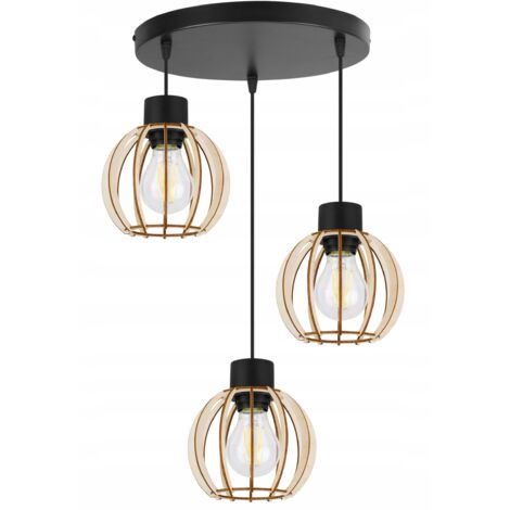 LAMPE DE PLAFOND SUSPENDU À LED EN BOIS MODERNE