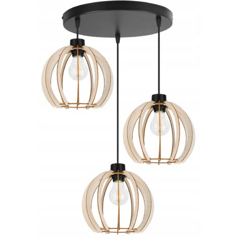 LAMPE DE PLAFOND SUSPENDU À LED EN BOIS MODERNE
