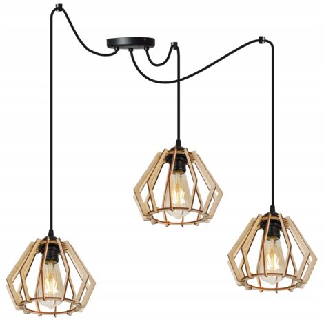 LAMPE DE PLAFOND SUSPENDU À LED EN BOIS MODERNE