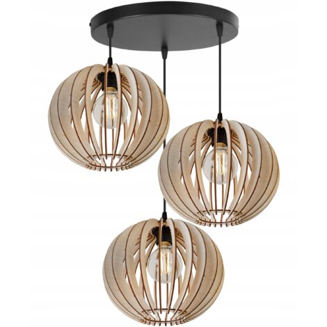 LAMPE DE PLAFOND SUSPENDU À LED EN BOIS MODERNE