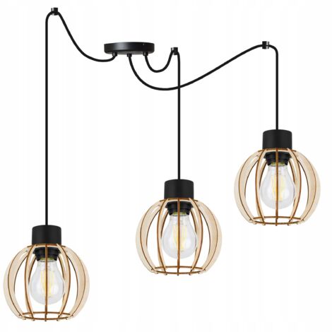 LAMPE DE PLAFOND SUSPENDU À LED EN BOIS MODERNE