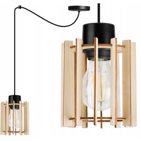 LAMPE DE PLAFOND SUSPENDU À LED EN BOIS MODERNE