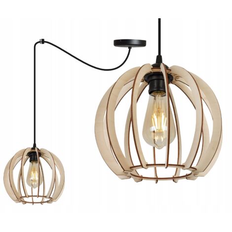 LAMPE DE PLAFOND SUSPENDU À LED EN BOIS MODERNE