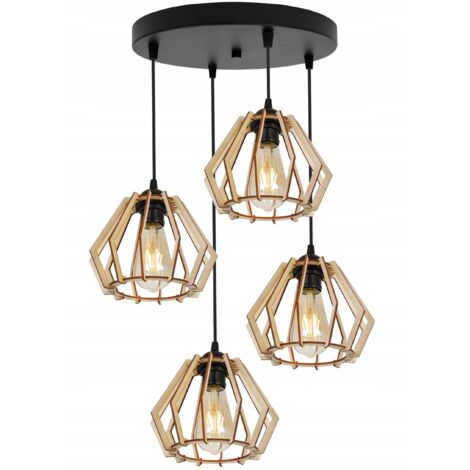 LAMPE DE PLAFOND SUSPENDU À LED EN BOIS MODERNE