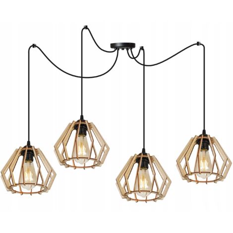 LAMPE DE PLAFOND SUSPENDU À LED EN BOIS MODERNE