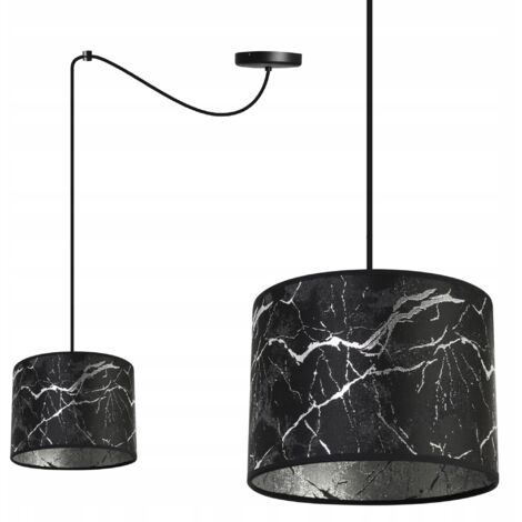 LAMPE DE PLAFOND SUSPENDU ABAT-JOUR ARAIGNÉE MARBRE ARGENTÉ