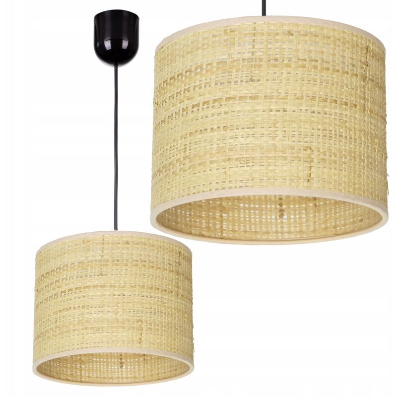 Lampe De Plafond Suspendu, Abat-Jour Boho En Ratan, Lampe En Rotin, Led E27 Polonaise