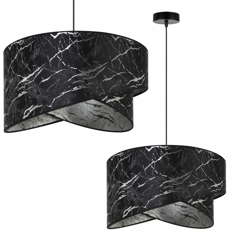 Lampe De Plafond Suspendu Abat-Jour En Marbre Argenté