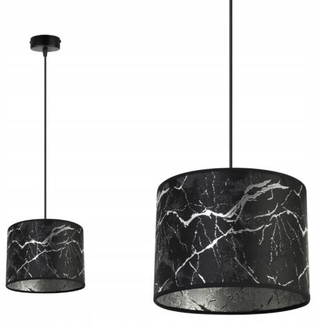 LAMPE DE PLAFOND SUSPENDU ABAT-JOUR EN MARBRE ARGENTÉ