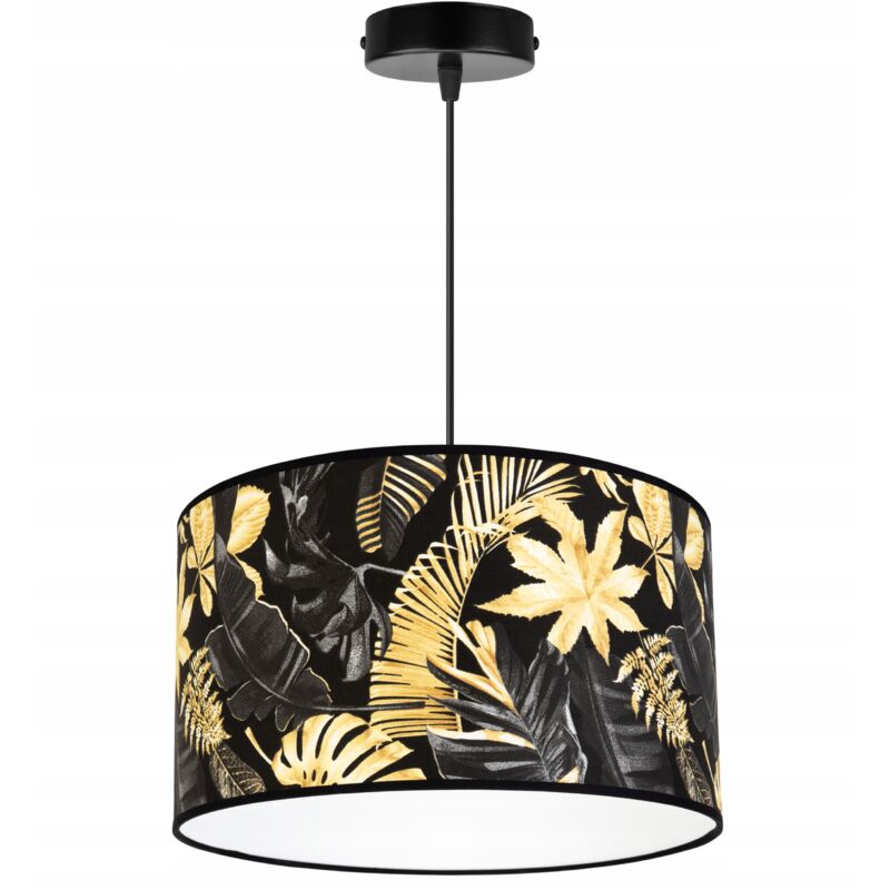 Lampe De Plafond Suspendu Abat-Jour Fleurs Doré Led