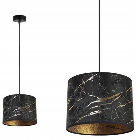LAMPE DE PLAFOND SUSPENDU ABAT-JOUR MARBRE DORÉ