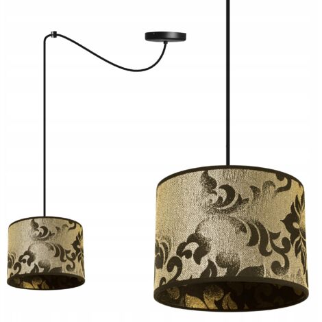 LAMPE DE PLAFOND SUSPENDU ABAT-JOUR MOTIF ARAIGNÉE DORÉ