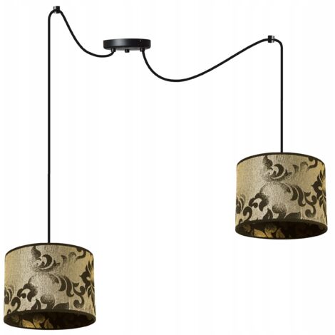 LAMPE DE PLAFOND SUSPENDU ABAT-JOUR MOTIF ARAIGNÉE DORÉ