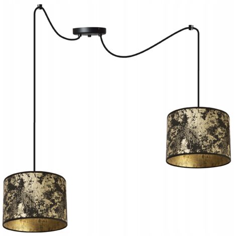 LAMPE DE PLAFOND SUSPENDU ABAT-JOUR MOTIF ARAIGNÉE DORÉ