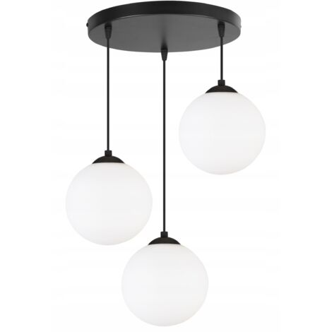 LAMPE DE PLAFOND SUSPENDU BOULE NOIRE LED 15cm