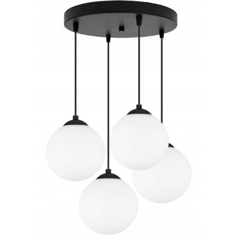 LAMPE DE PLAFOND SUSPENDU BOULE NOIRE LED 15cm