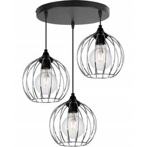 LAMPE DE PLAFOND SUSPENDU FIL CHROME LED