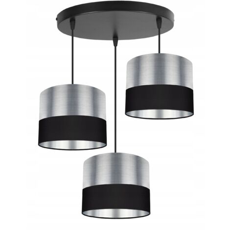 LAMPE DE PLAFOND SUSPENDU MODERNE ABAT-JOUR CHROME LED