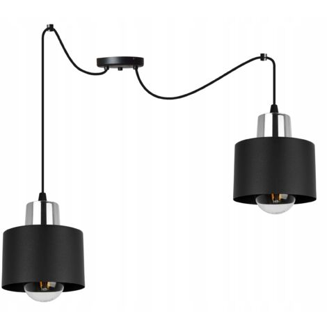 LAMPE DE PLAFOND SUSPENDU MODERNE ABAT-JOUR LED NOIR