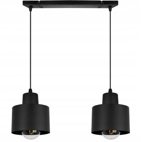 LAMPE DE PLAFOND SUSPENDU MODERNE ABAT-JOUR LED NOIR