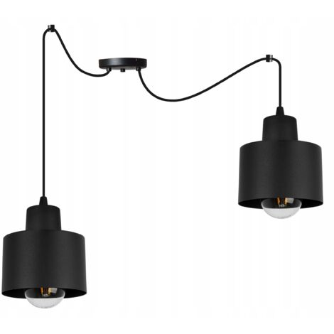 LAMPE DE PLAFOND SUSPENDU MODERNE ABAT-JOUR LED NOIR