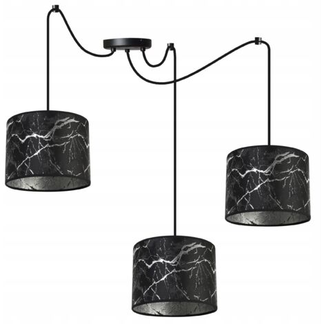 LAMPE DE PLAFOND SUSPENDU MOTIF ARAIGNÉE ABAT-JOUR ARGENT