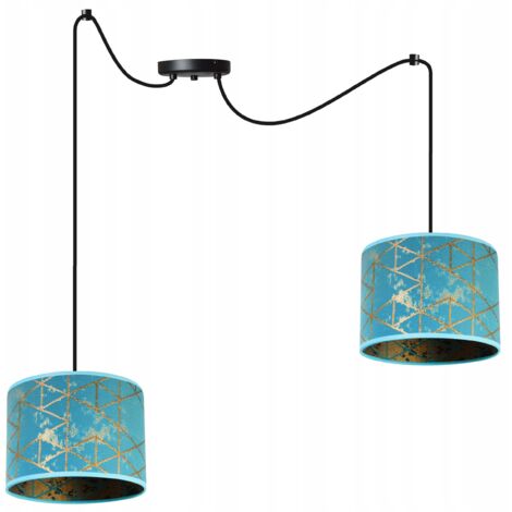 LAMPE DE PLAFOND SUSPENDU MOTIF ARAIGNÉE ABAT-JOUR DORÉ