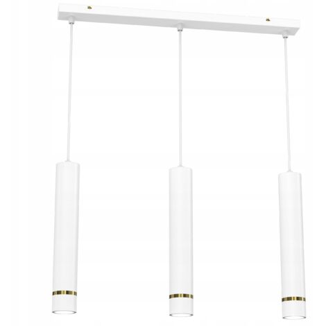 LAMPE DE PLAFOND SUSPENDU TUBE SUR RUBAN GU10 DORÉ