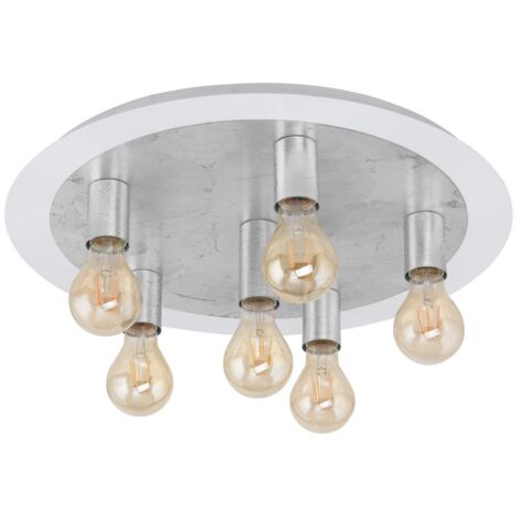 Lampe de plafond unique Passano Six feux blancs et argentés - 97496