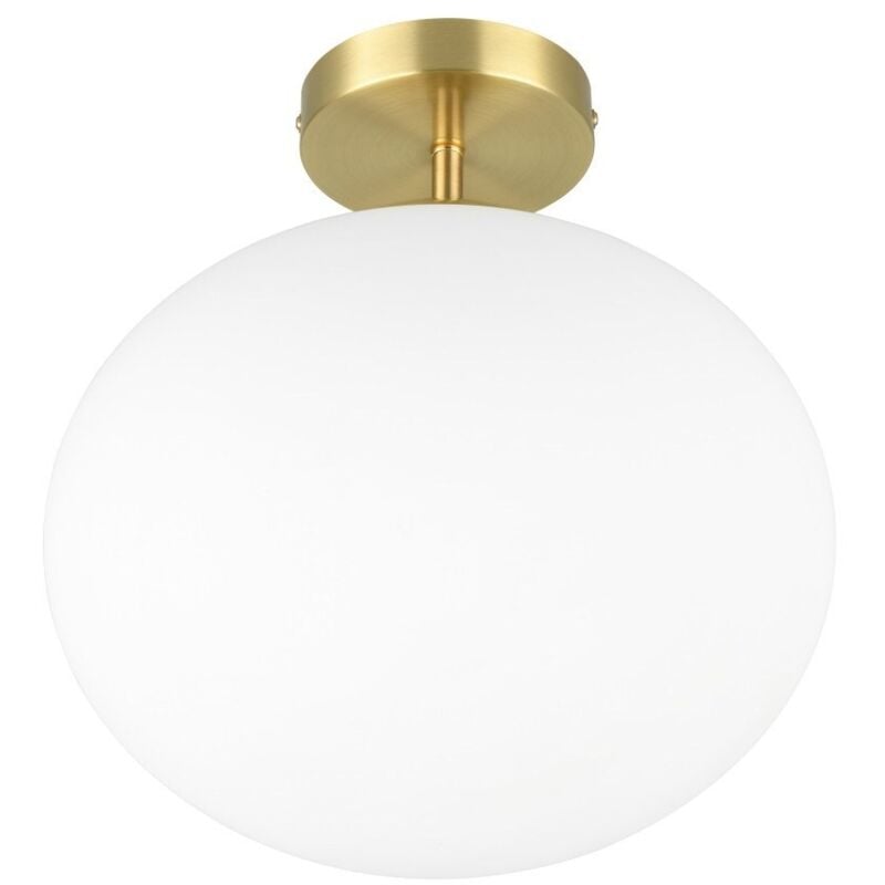 Plafonnier design, Lampe de plafond verre et métal Fomento Doré en Verre Trio