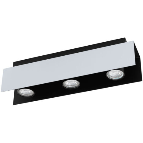 Lampe de plafond Viserba 3-blanc clair et noir - 97396