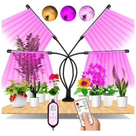 Lampe de Plante, 80 LEDs Lampe de Croissance à 360Ḟ Éclairage Horticole Avec, Lampe Pour Plante 4 Têtes Lampe Croissance Spectre Complet Avec Chronométrage AUTO - ON / OFF 4H / 8H / 12H