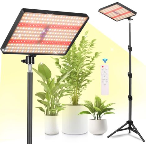 Lampe de Plante avec Trépied 286 LEDs Horticole LED Dimmable Minuterie 4/8/12H Spectre Complet avec UV-IR Lampe de Culture pour Germination Croissance Floraison [Classe énergétique D]