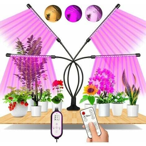 ORMROMRA Lampe de Plante, EWEIMA 80 LEDs Lampe de Croissance à 360° Éclairage Horticole Avec, Lampe Pour Plante Lampe Croissance Spectre Complet Avec Chronométrage -à trois tubes