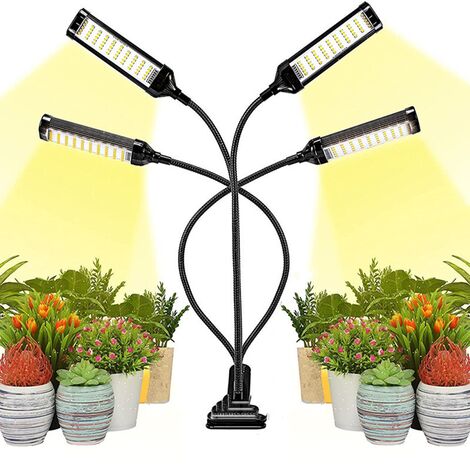Lampe LED pour plantes à spectre complet à 4 flammes, col de cygne 360°,  USB - PEARL