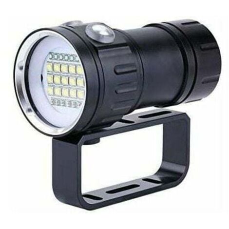 Lampe de plongée sous-marine - IPX8 étanche - 18000LM - Résistante jusqu'à 80 mètres de profondeur - Idéale pour la photographie et la vidéo sous-marines