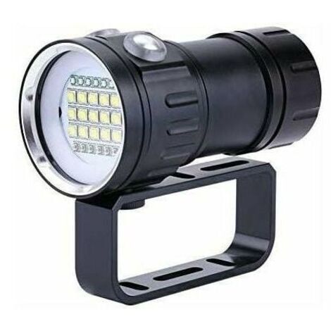 Lampe de plongée sous-marine  - IPX8 étanche - 18000LM - Résistante jusqu'à 80 mètres de profondeur - Idéale pour la photographie et la vidéo sous-marines
