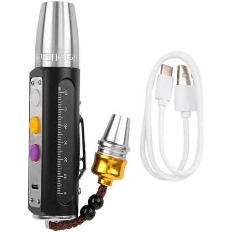 Lampe de poche 3 LEDs portable pour bijoux et gemmes, rechargeable USB, identification précise