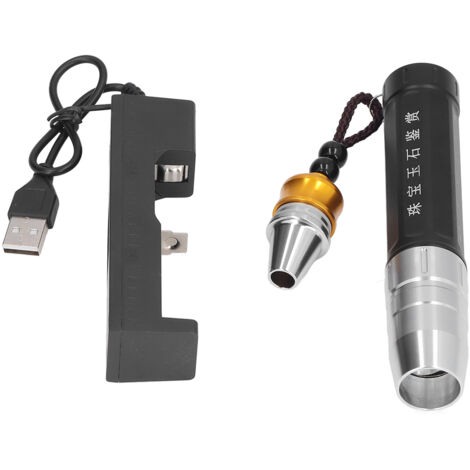 Lampe de poche à bijoux 3LED ultra lumineuse 3 en 1 petite lampe de poche d'identification professionnelle légère en jade