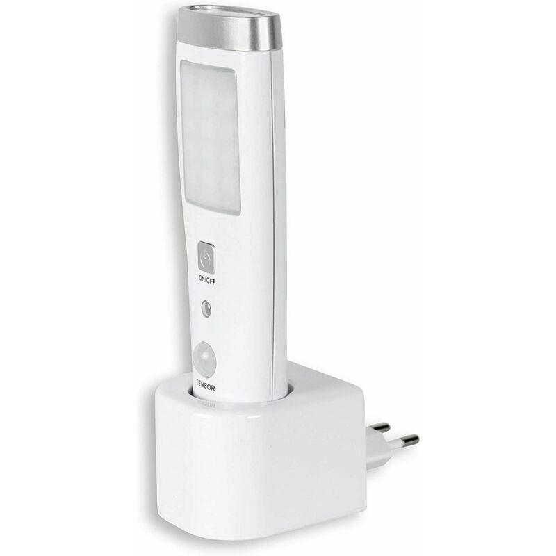 Start - Lampe de poche à induction d'urgence Lampe Torche à Détecteur de Présence Angle Détection 60° 15 led Rechargeable Batterie Blanc