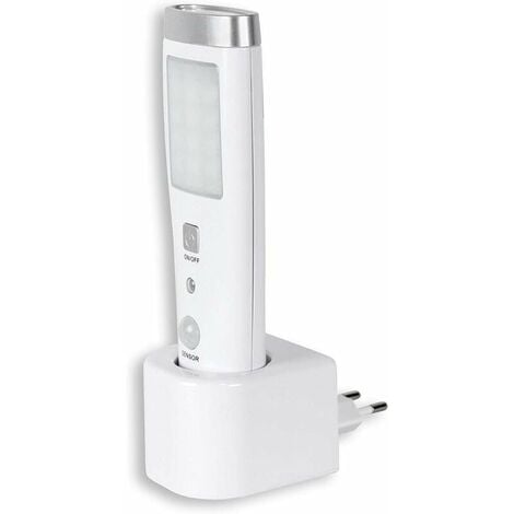 Lampe de poche à induction d'urgence Lampe Torche à Détecteur de Présence Angle Détection 60° 15 LED Rechargeable Batterie Blanc