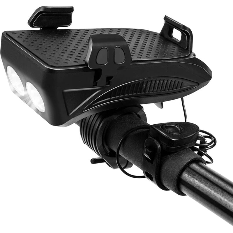 Mediawave Store - Lampe de poche avec klaxon pour vélo 5W chargement usb et support mobile