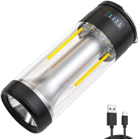 Lampe de poche de camping double lampe de travail lampe de travail extérieure Type-C rechargeable magnétique