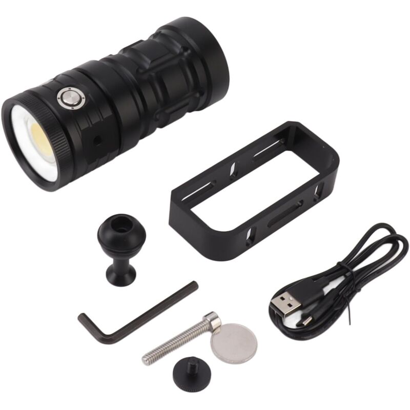 Eosnow Lampe de poche de plongée LED 18000LM IPX8 étanche USB sous-marine 100M lampe torche de plongée sous-marine avec 3 sources de lumière pour la