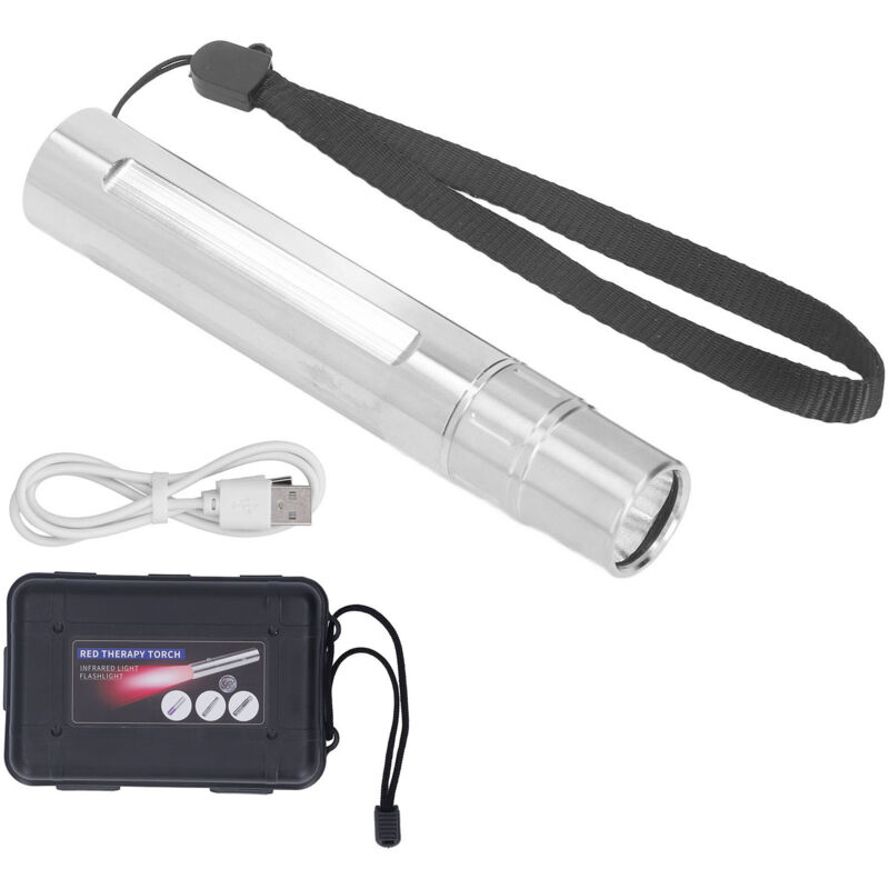 Lampe de poche de thérapie par la lumière infrarouge, 630nm, 660nm, 850nm, en acier inoxydable, LED, lumière infrarouge avec écharpe pour la cheville