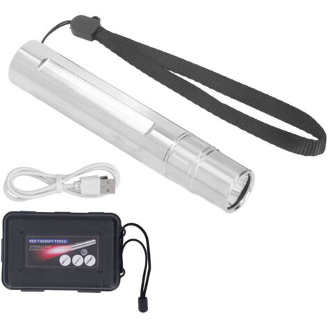 Lampe de poche de thérapie par la lumière infrarouge, 630nm, 660nm, 850nm, en acier inoxydable, LED, lumière infrarouge avec écharpe pour la cheville