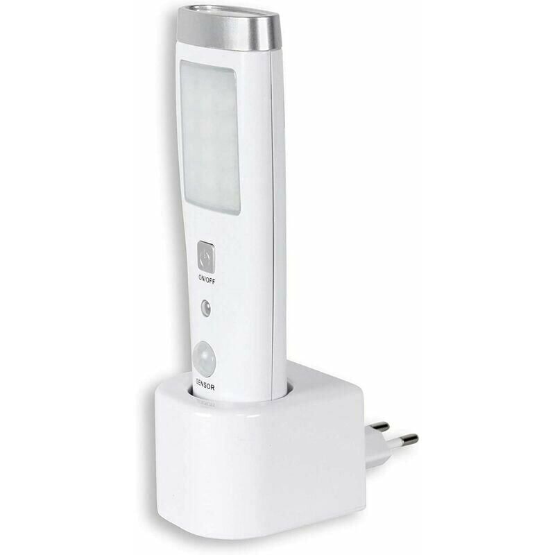 Lampe de poche à induction d'urgence Lampe Torche à Détecteur de Présence Angle Détection 60° 15 led Rechargeable Batterie Blanc