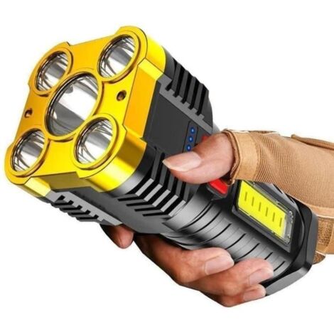 Lampe de poche LED 5 nucléaires, rechargeable à 5 cœurs, super lumineuse, pour le camping A326