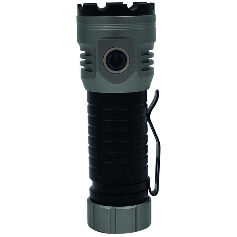 GSC - Lampe de poche led cob (20W 2000lm) avec câble usb c faisceau lumineux jusqu'à 148m IPX4 Ø30x104mm couleur noir et gris