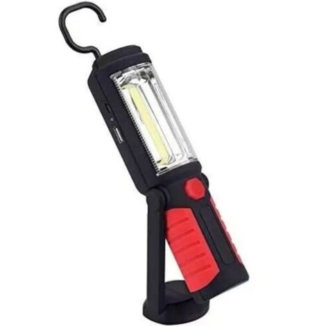 Lampe de poche LED mains libres [NOUVELLE VERSION 2018] Lampe de travail LED COB 3W 2 en 1 Camping/Randonnée/Voiture/Garage/Atelier Torche Deux modes d'éclairage Rouge